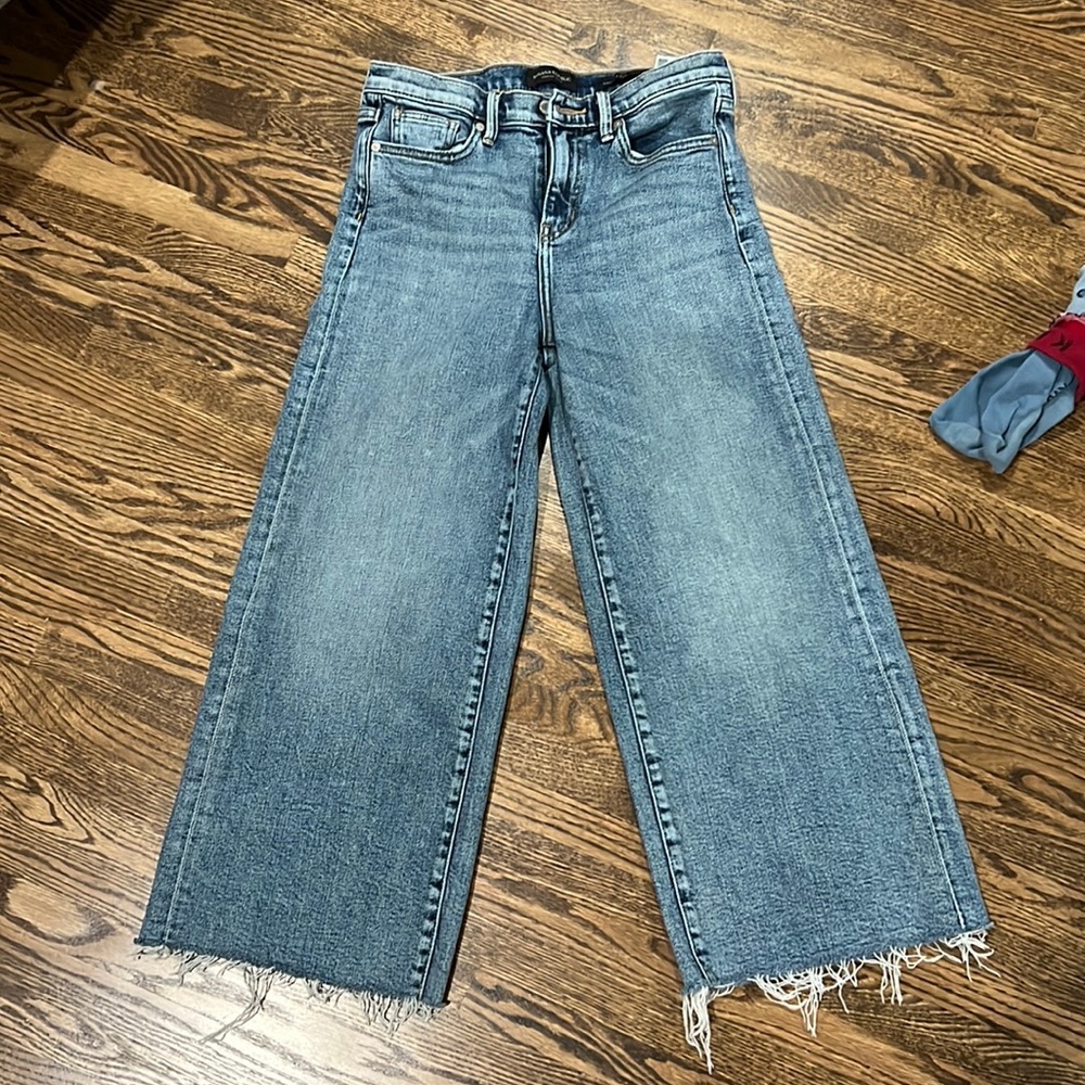 High-rise Wide-leg crop jeans